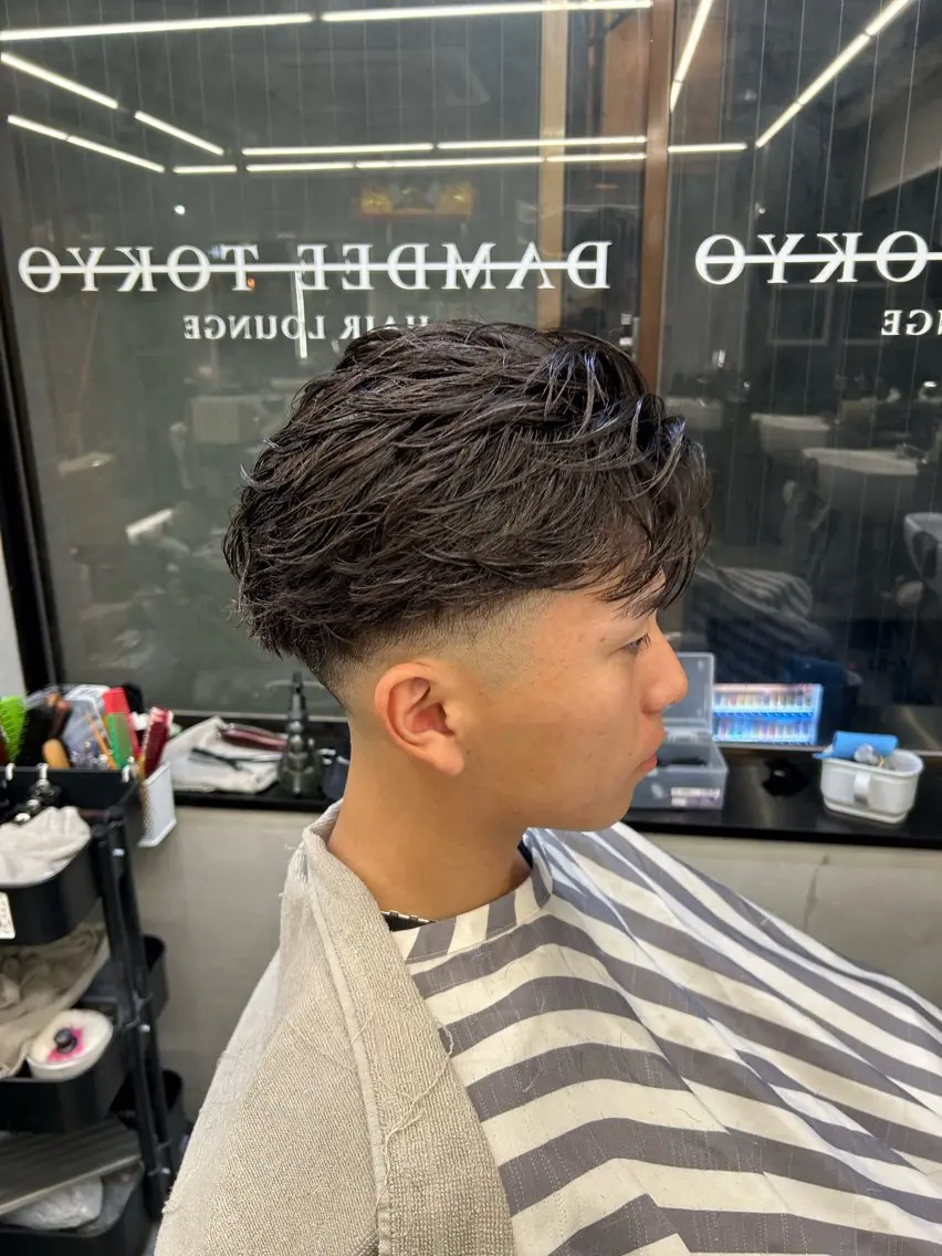ミディアム パーマ ヘアアレンジ メンズ ミディアムパーマ メンズパーマ ニュアンスパーマ 藤田 希羅のヘアスタイル