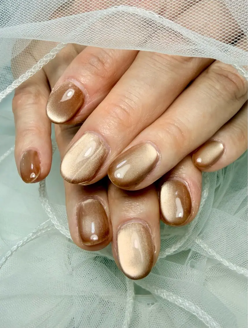 ネイル アートネイル チークネイル フラッシュネイル フラッシュマグ フレンチネイル Mai’s nailのネイルデザイン