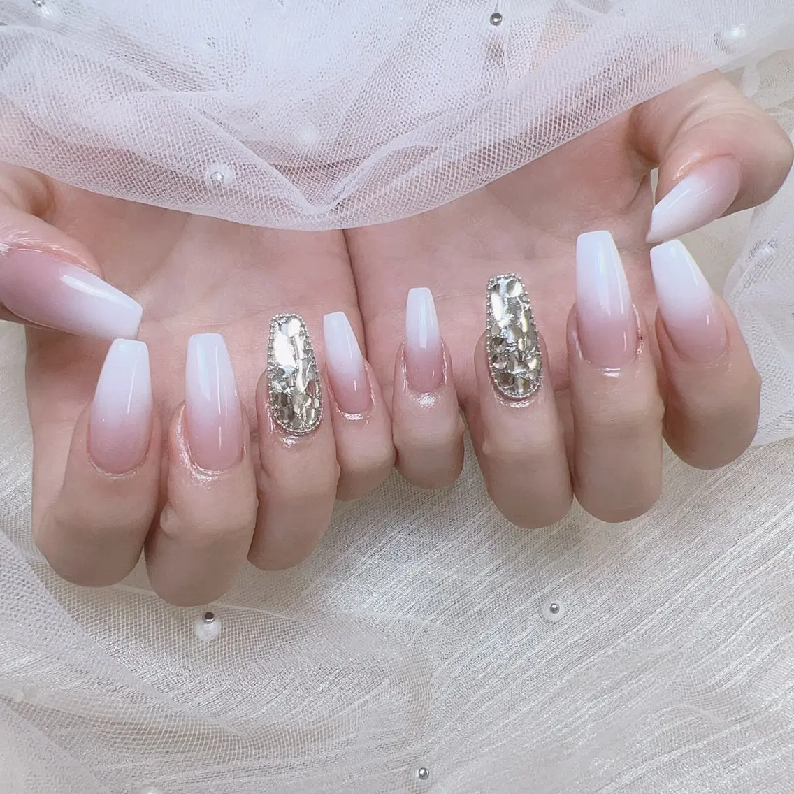 💞チップ長さだし10本+ベイビーブーマー+2本埋め尽く💞🌈🉐¥10800の写真