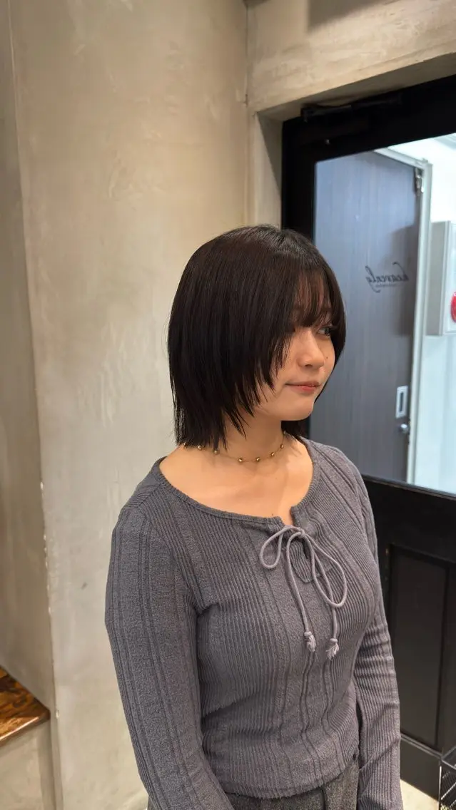 ショート ボブレイヤー ボブ くびれヘア 顔まわりレイヤー 韓国風ヘア カット ヘアカラー トリートメント ボブ/レイヤー/パー マ/立川/KOKIのヘアスタイル