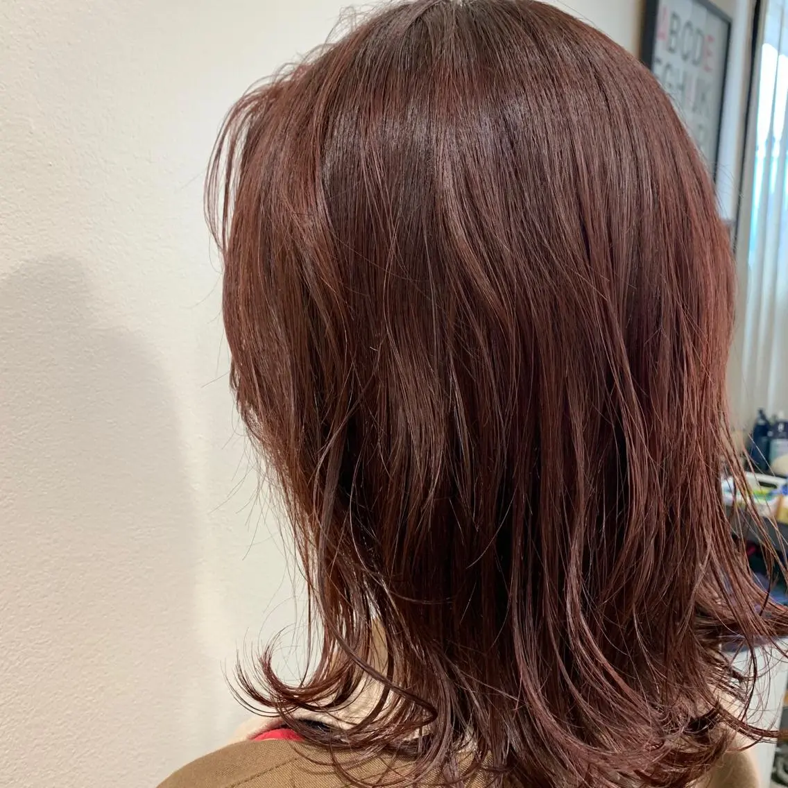 ミディアム カラー ヘアアレンジ ローズカラー カット ヘアカラー トリートメント 山崎 澪 レイヤーカット/大宮のヘアスタイル
