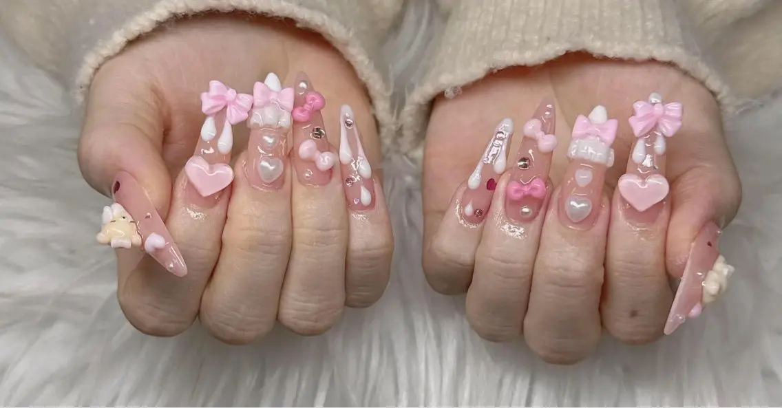ネイル 長さ出し グラデーション 卒業式 キラキラネイル マグネットネイル ハンドネイル Lee Nailsのネイルデザイン