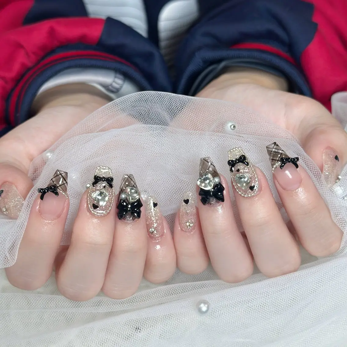 ネイル オーロラネイル ボルドー ブラウン 氷ネイル・うるうるネイル キラキラネイル Julli NailStudioのネイルデザイン