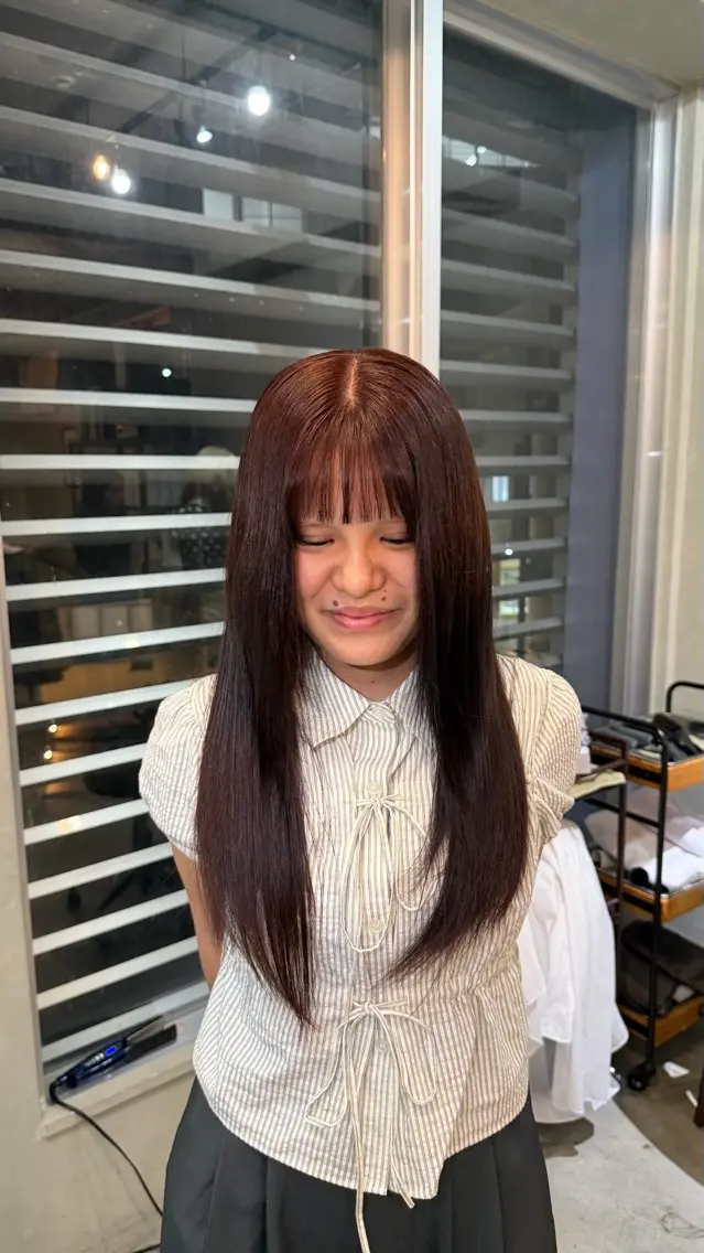 ロング カラー オレンジ ピンクカラー ヘアカラー ruup  Aru みさきのヘアスタイル