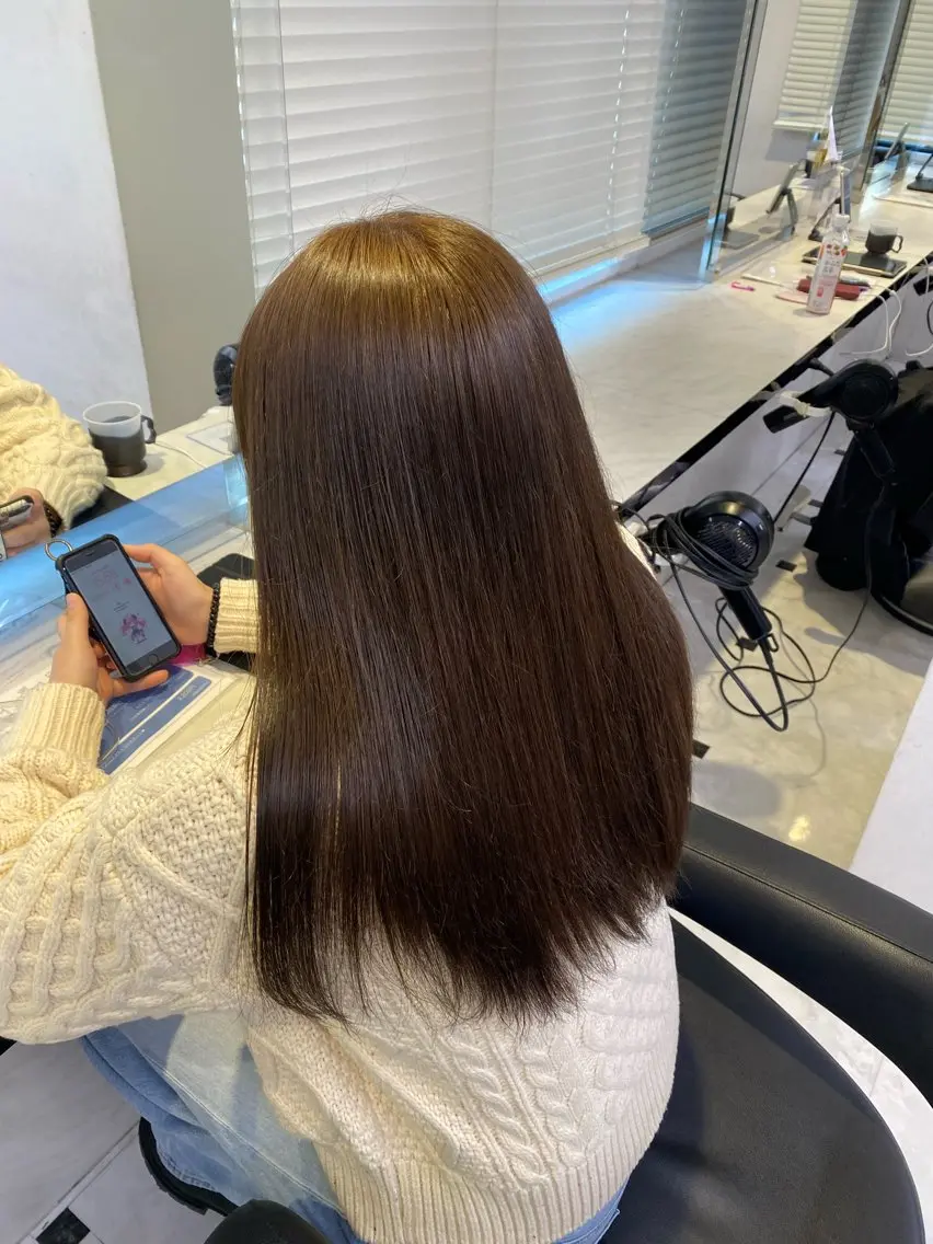 ロング カラー ヘアカラー ♥️韓国風透明感 暖色misa♥️のヘアスタイル