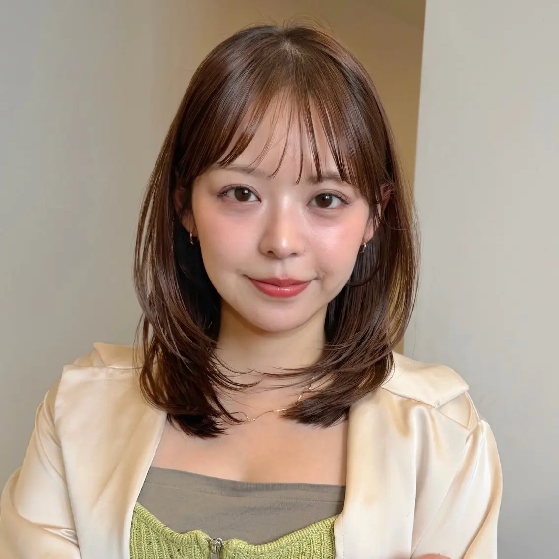 ミディアム カラー SAKI 新宿のヘアスタイル