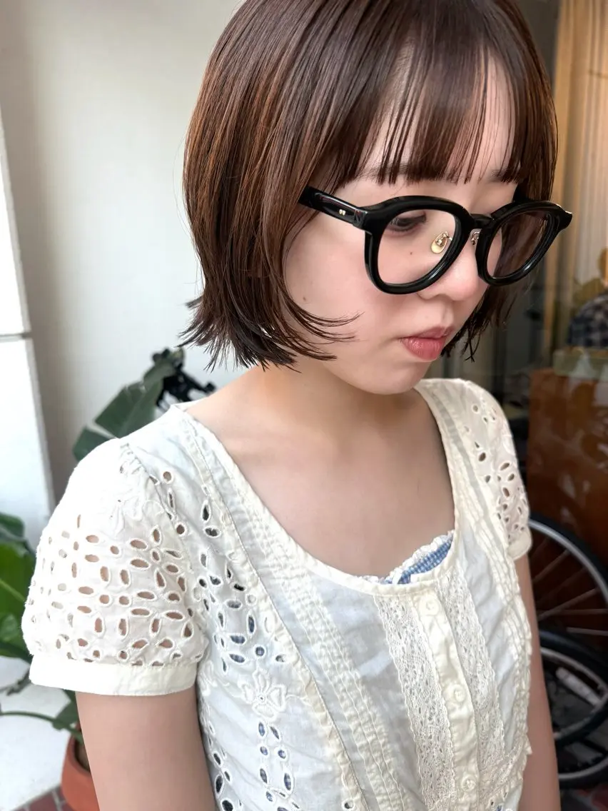 ショート カット ヘアカラー トリートメント ショート/パーマ /muku サリのヘアスタイル