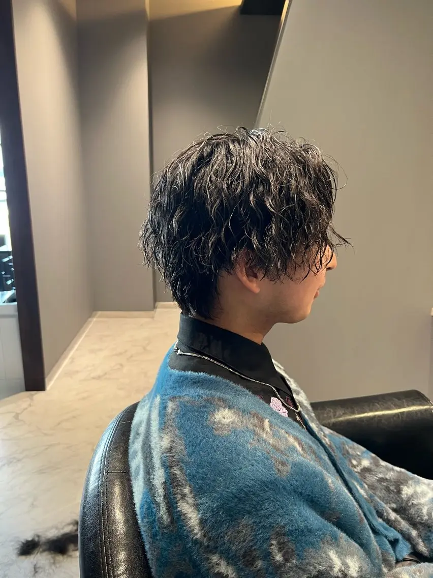ミディアム カット ヘアカラー パーマ 武田 颯馬のヘアスタイル