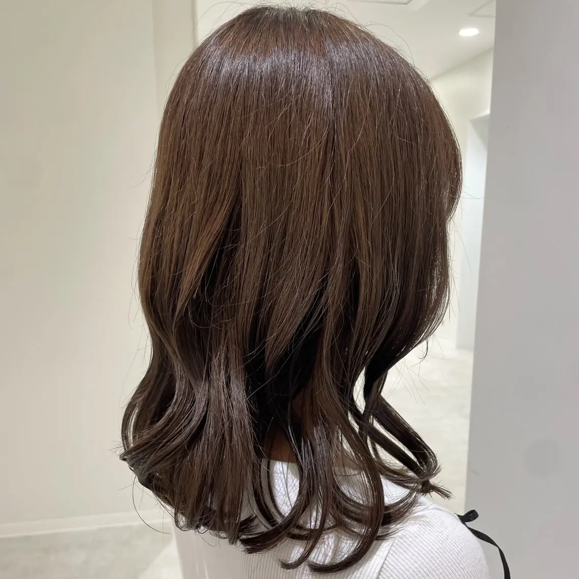 ミディアム カラー ベージュカラー ブリーチ ダブルカラー ミント ミントベージュ ヘアカラー トリートメント 🎟ブリーチなし/艶 /暖色🎀くるみのヘアスタイル