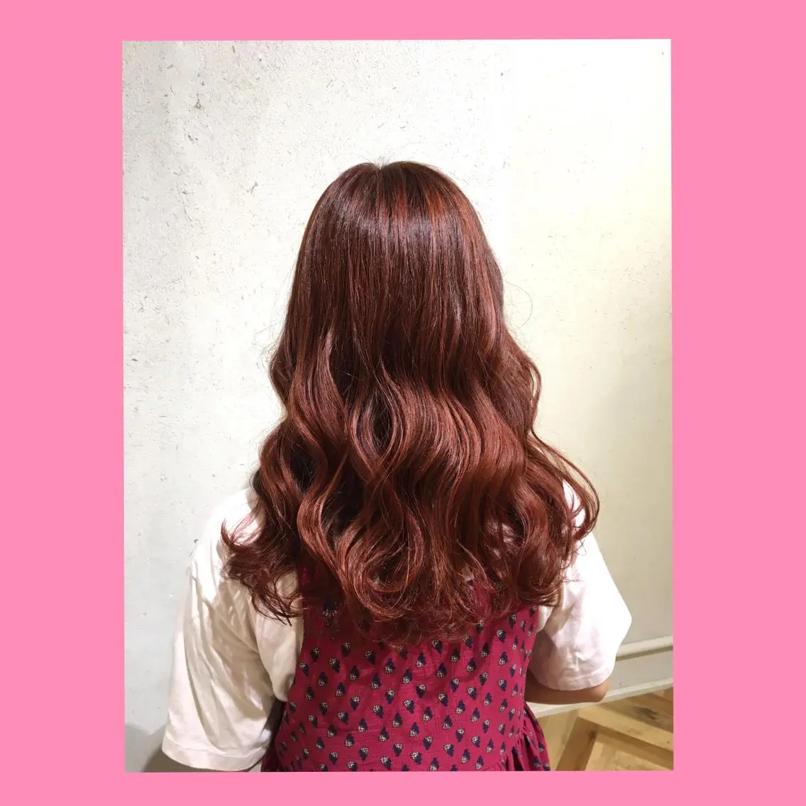 セミロング カラー レッドカラー トリートメント 韓国ヘア得意❤︎森澤 悠佳のヘアスタイル