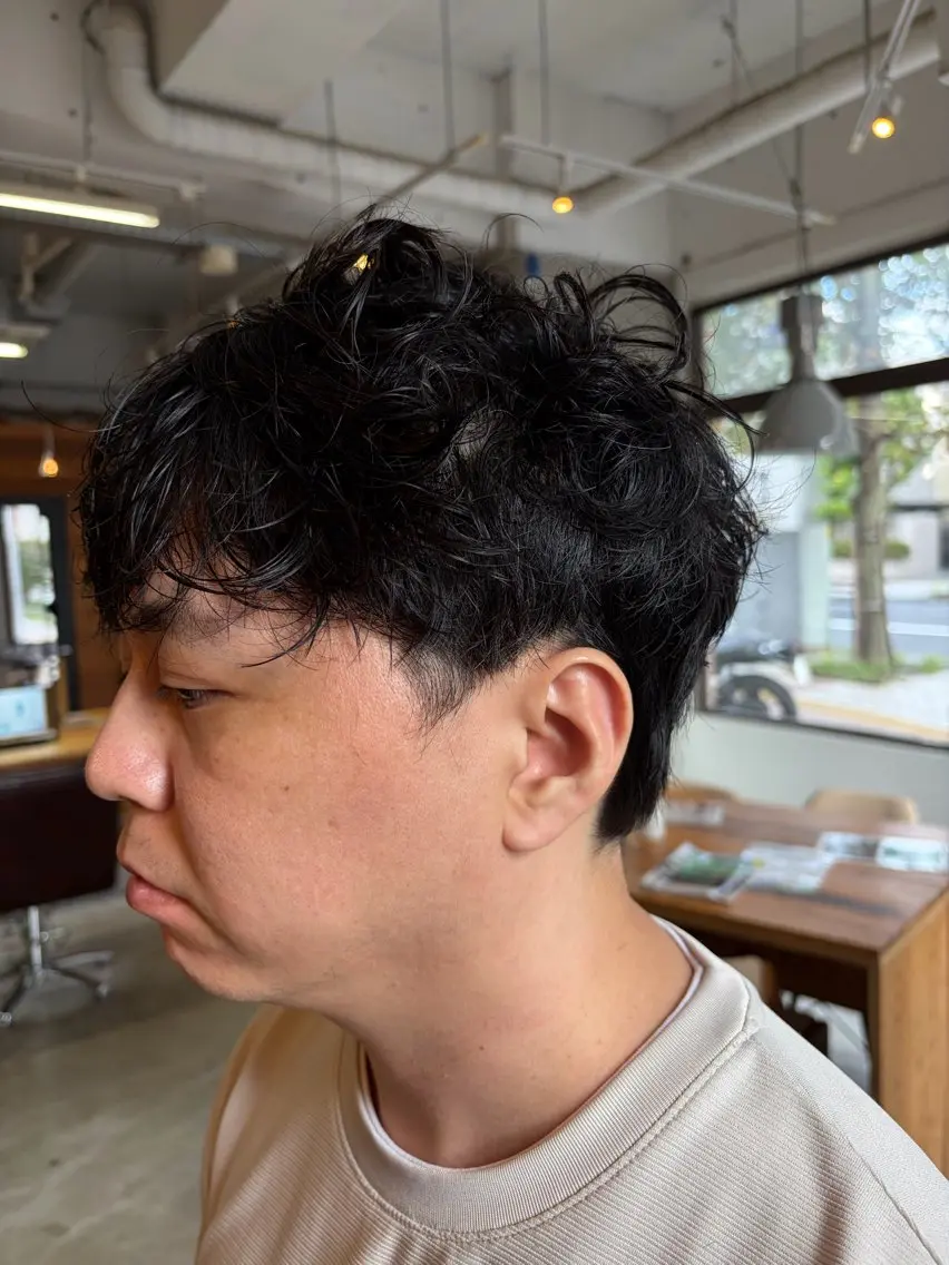 ショート パーマ メンズ カット パーマ こころ/カーリー・ パーマデザインのヘアスタイル