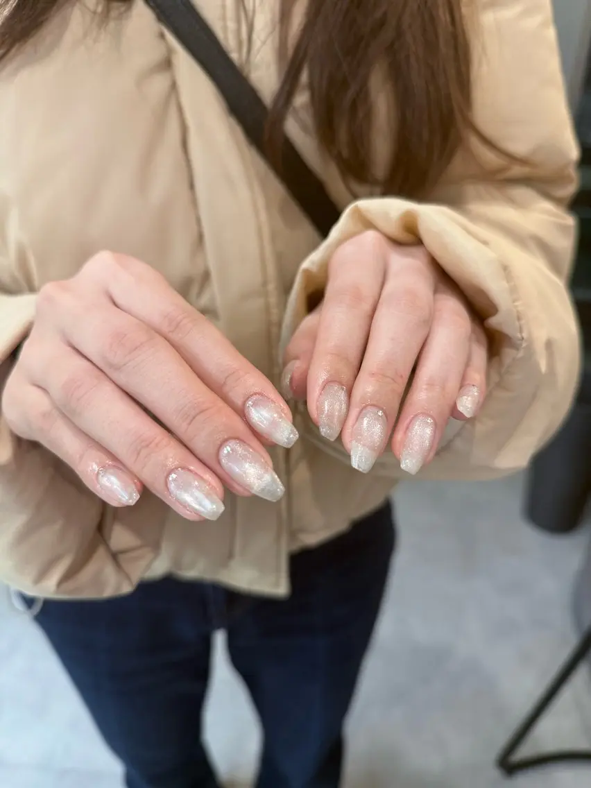 ネイル ハンドネイル ハンドケア はばすみれ🎀ﾈｲﾙ 光ﾌｪｲｼｬﾙ ﾍｱのネイルデザイン