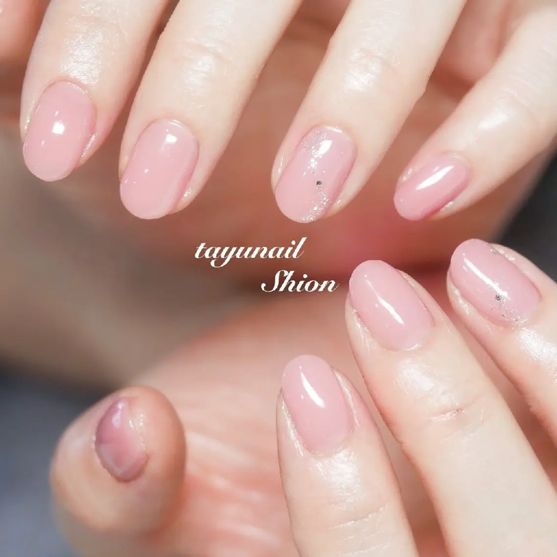 ネイル ジェルネイル ラメ(グリッター) パラジェル ピンク ネイルサロン 【たゆnail】のネイルデザイン
