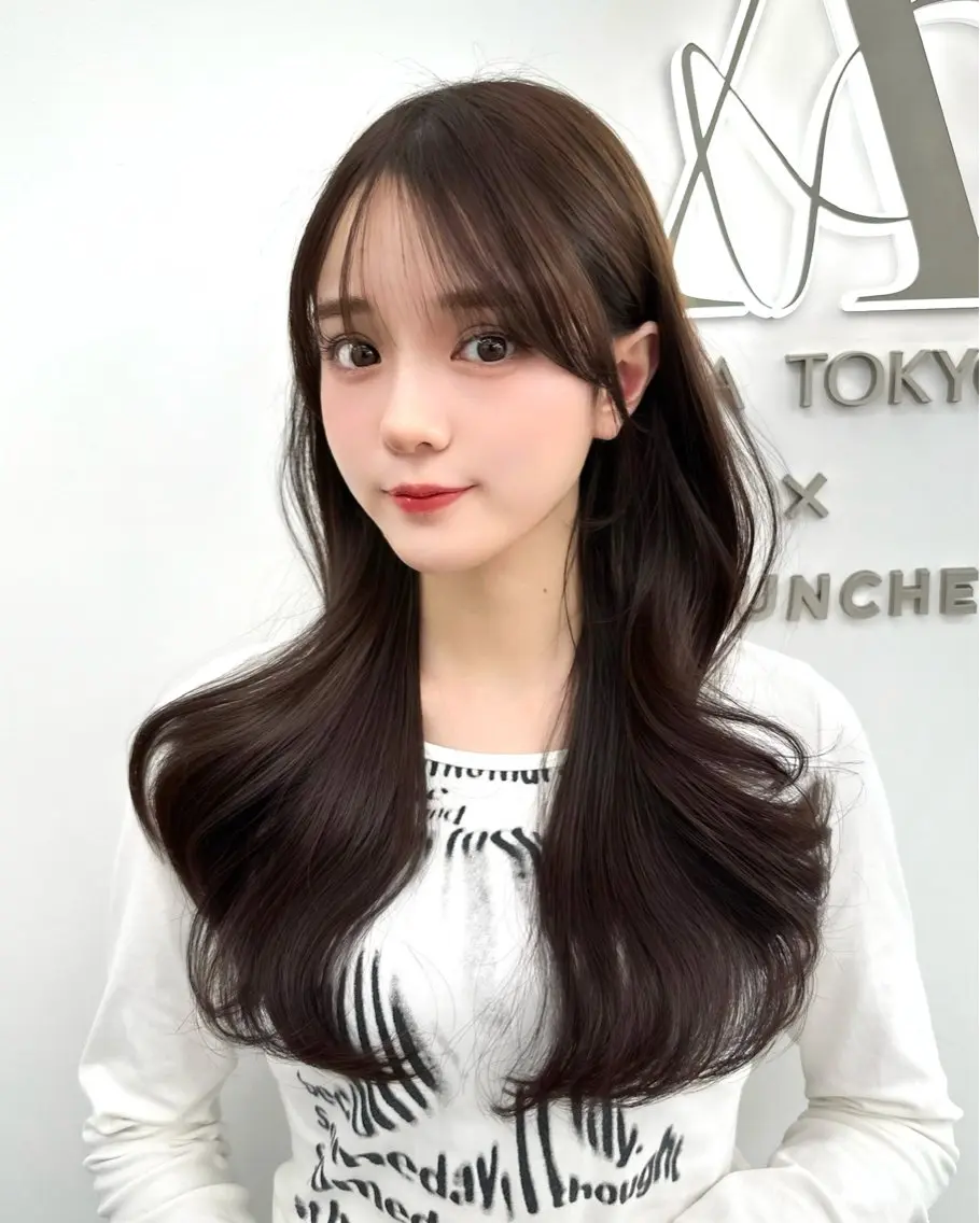 お顔周りカット🇰🇷+透明感カラー🩵+ AYUNCHE 1stepトリートメントの写真