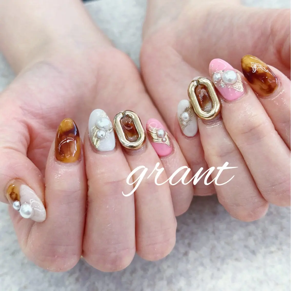 ネイル べっ甲ネイル ハンドネイル nailsalon grantのネイルデザイン