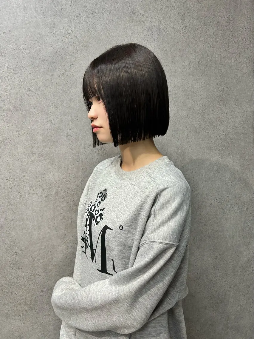 ミディアム ボブ 縮毛矯正 斉藤 陸のヘアスタイル