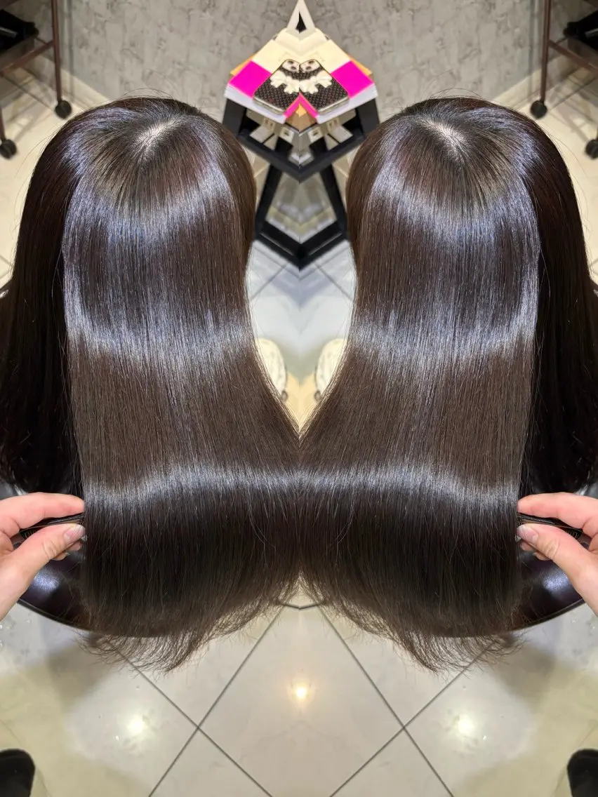 ロング カラー カット ヘアカラー 縮毛矯正 トリートメント 🩵レイヤー✖︎ 髪質改善🩵リョウヤのヘアスタイル