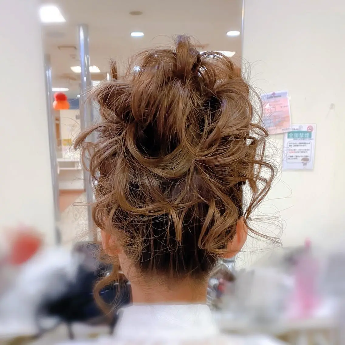 セミロング ヘアアレンジ ヘアセット 竹野 実優のヘアスタイル