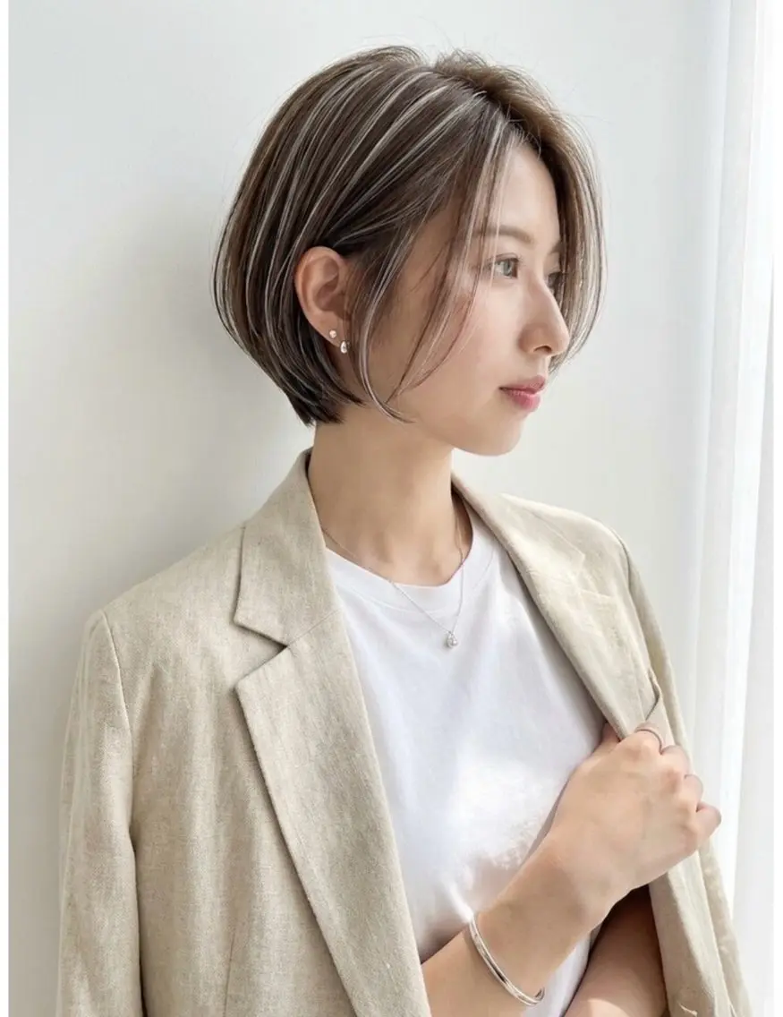 ショート カラー ハイライトカラー ハイライト ショートヘア カット ヘアカラー ショートカット×メ ンズ特化✂︎長妻のヘアスタイル