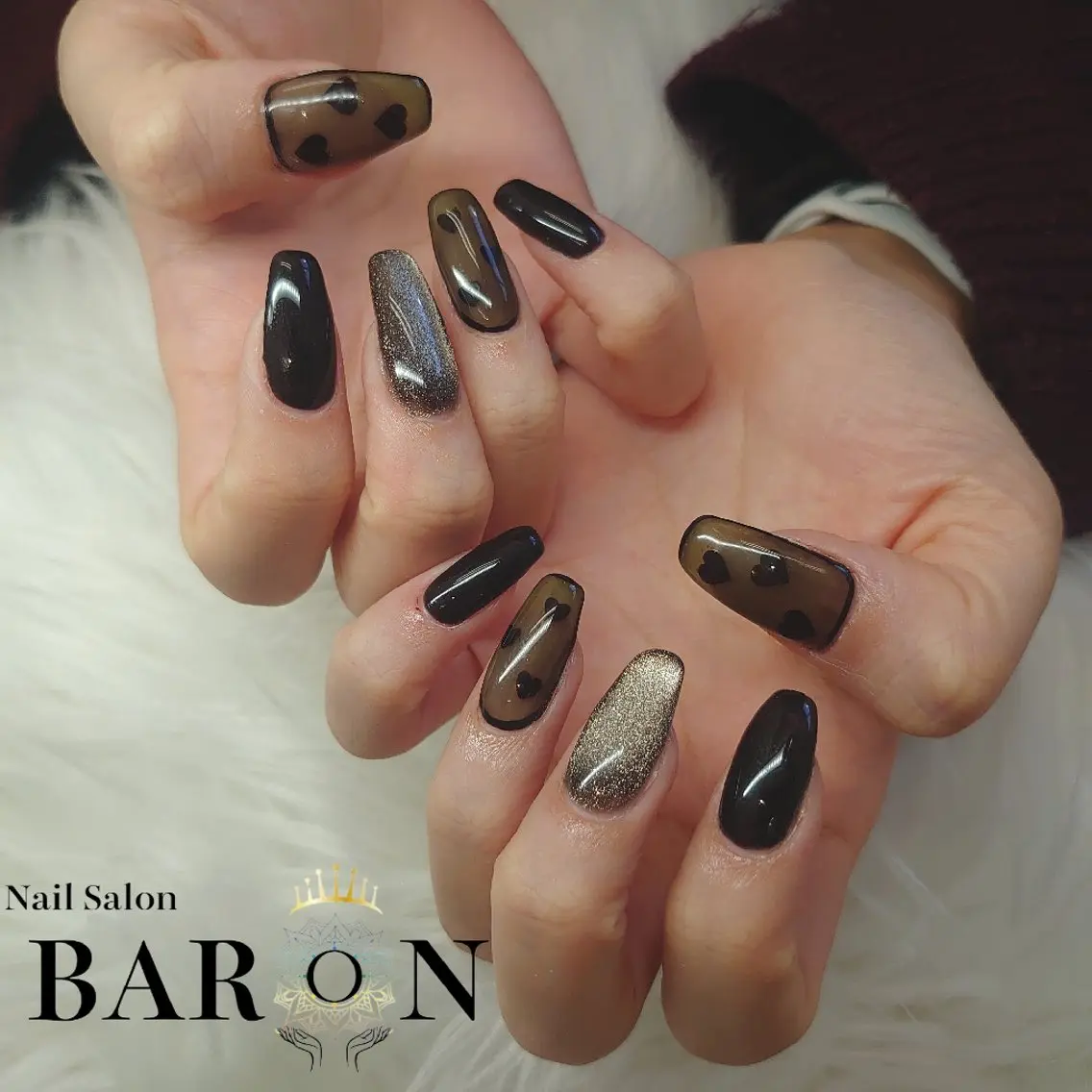 ネイル ハート マグネットネイル 持ち込み ♛BARON♛ AOIのネイルデザイン