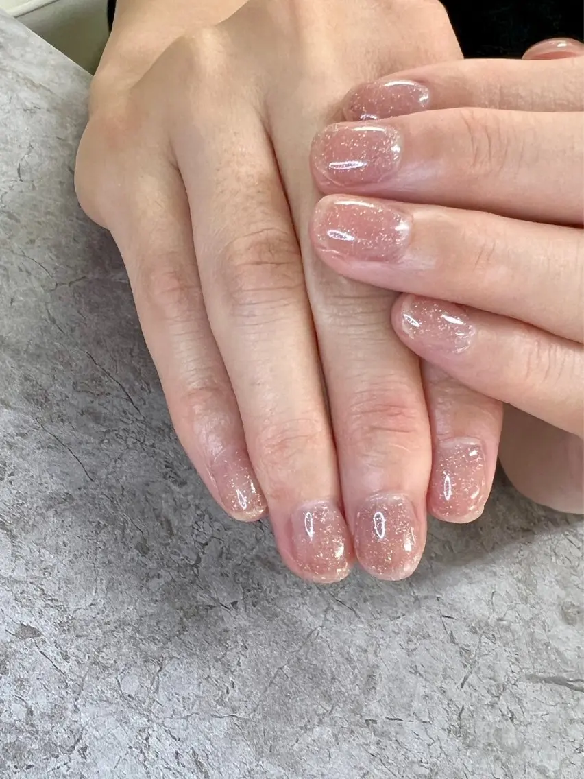 ネイル ラメ(グリッター) ハンドネイル Halea きょうこのネイルデザイン