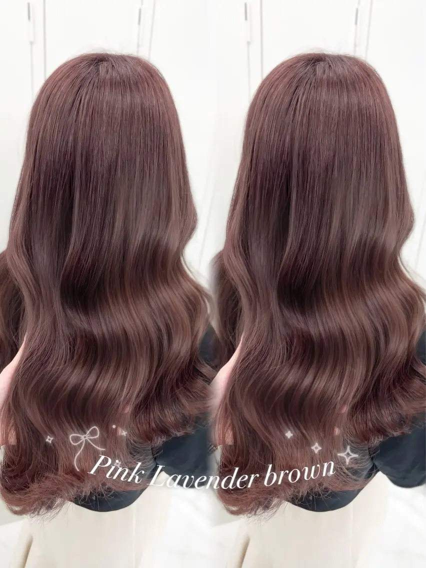 ロング カラー ブラウンカラー ラベンダーカラー ピンクカラー ピンクラベンダー ピンクラベンダーブラウン カット ヘアカラー トリートメント 盛れる顔まわり🤍 渋谷/Risa🎀のヘアスタイル