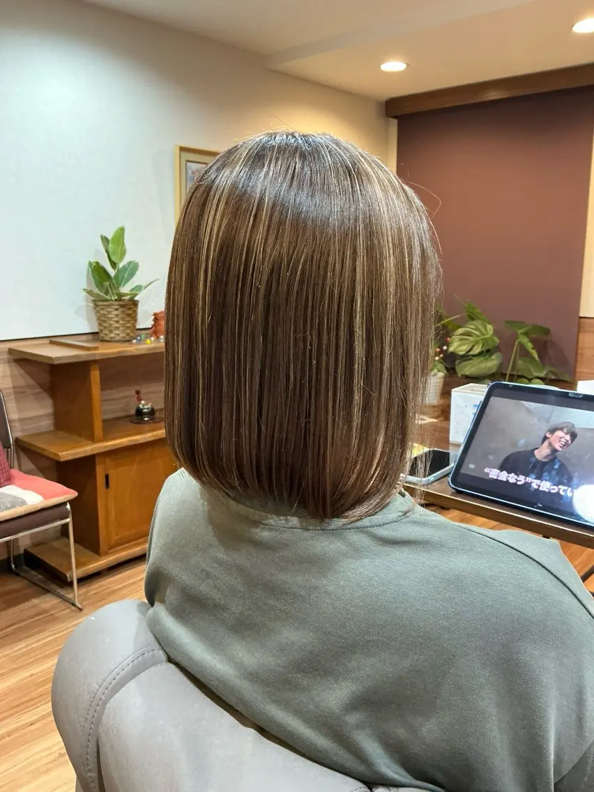 ショート カット 縮毛矯正 Annon プライベートサロンのヘアスタイル