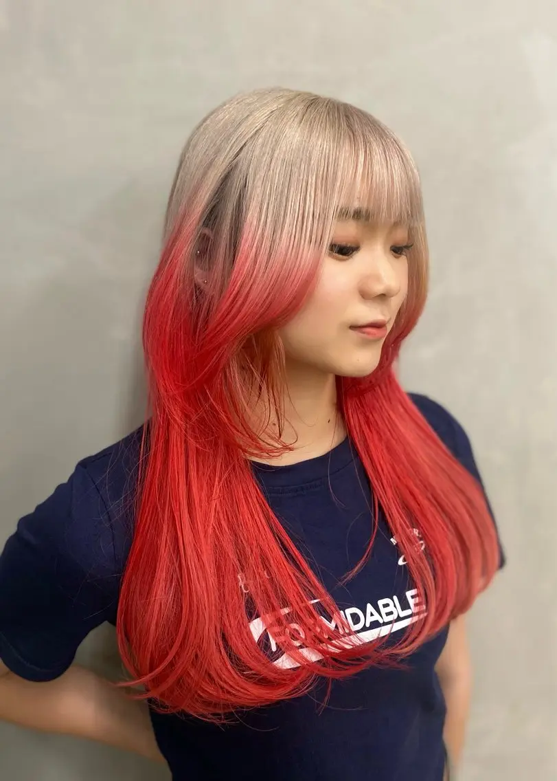 ミディアム カラー ヘアアレンジ 顔まわりレイヤー 顔周りカット レイヤーカット ヘアカラー トリートメント mina 🌷のヘアスタイル