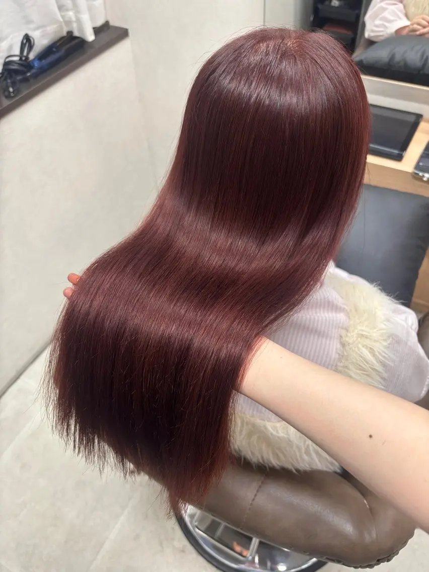 ロング ピンクブラウン カット ヘアカラー トリートメント HARUKA🍒 toccaのヘアスタイル