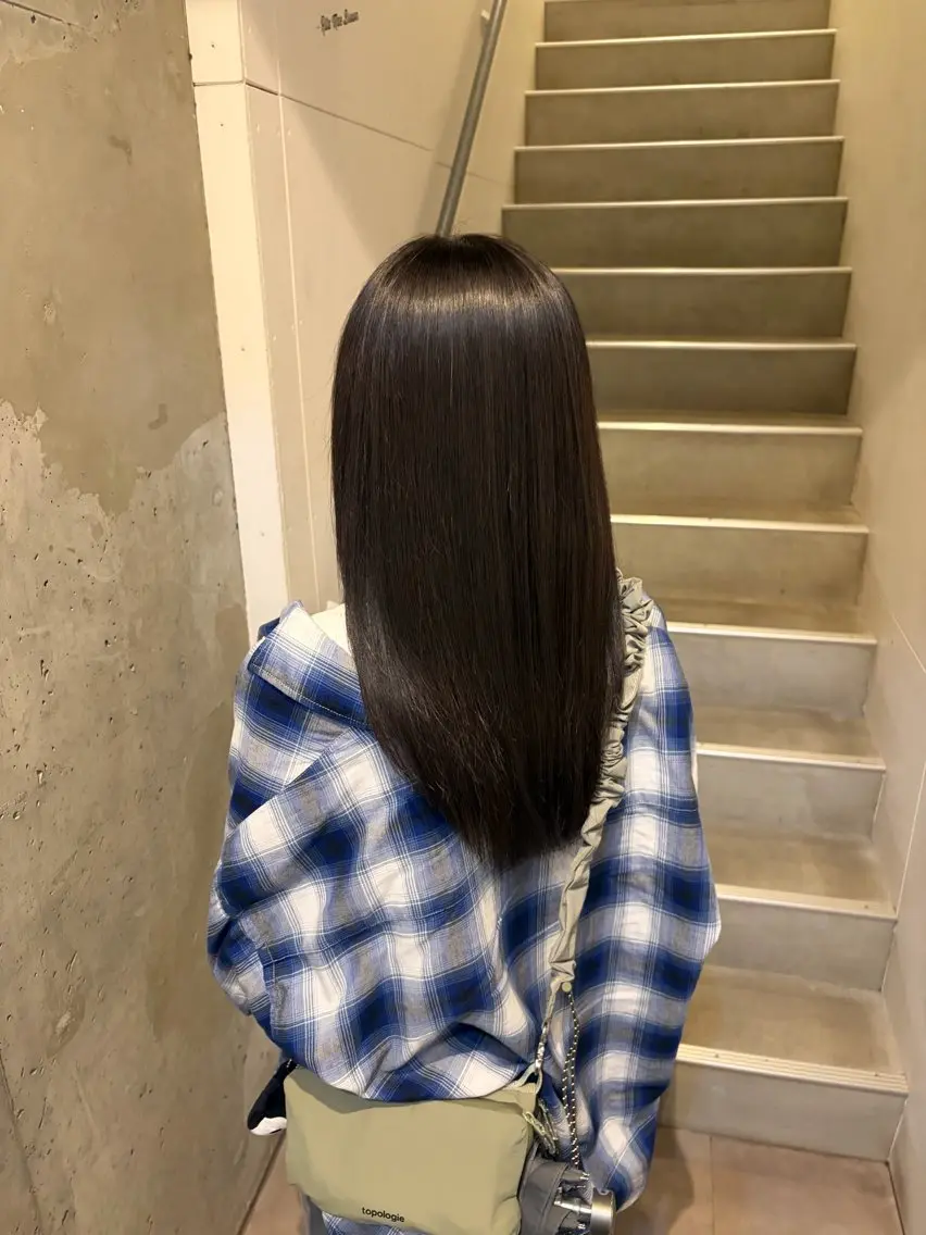 ロング 縮毛矯正 中田 桃夏のヘアスタイル