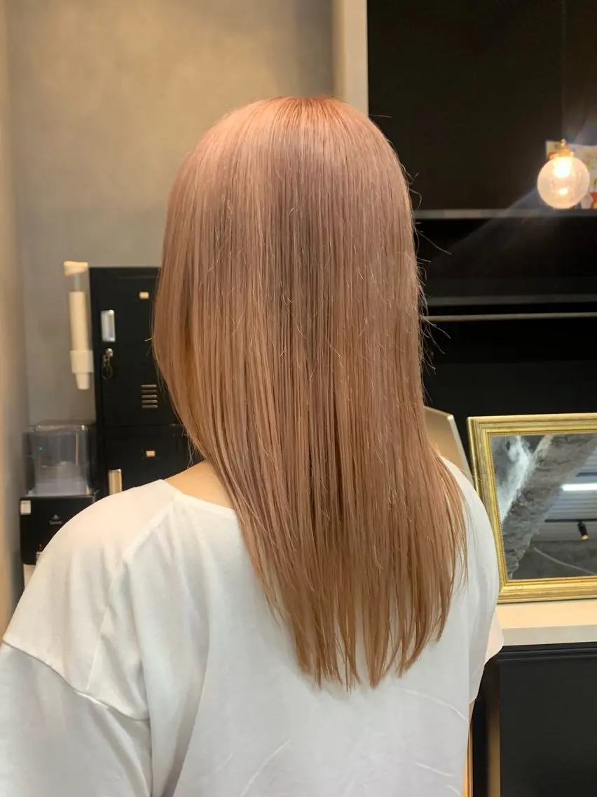 セミロング カラー ベージュカラー ピンクカラー ピンクベージュ 💎透明感カラー Sarina💎のヘアスタイル