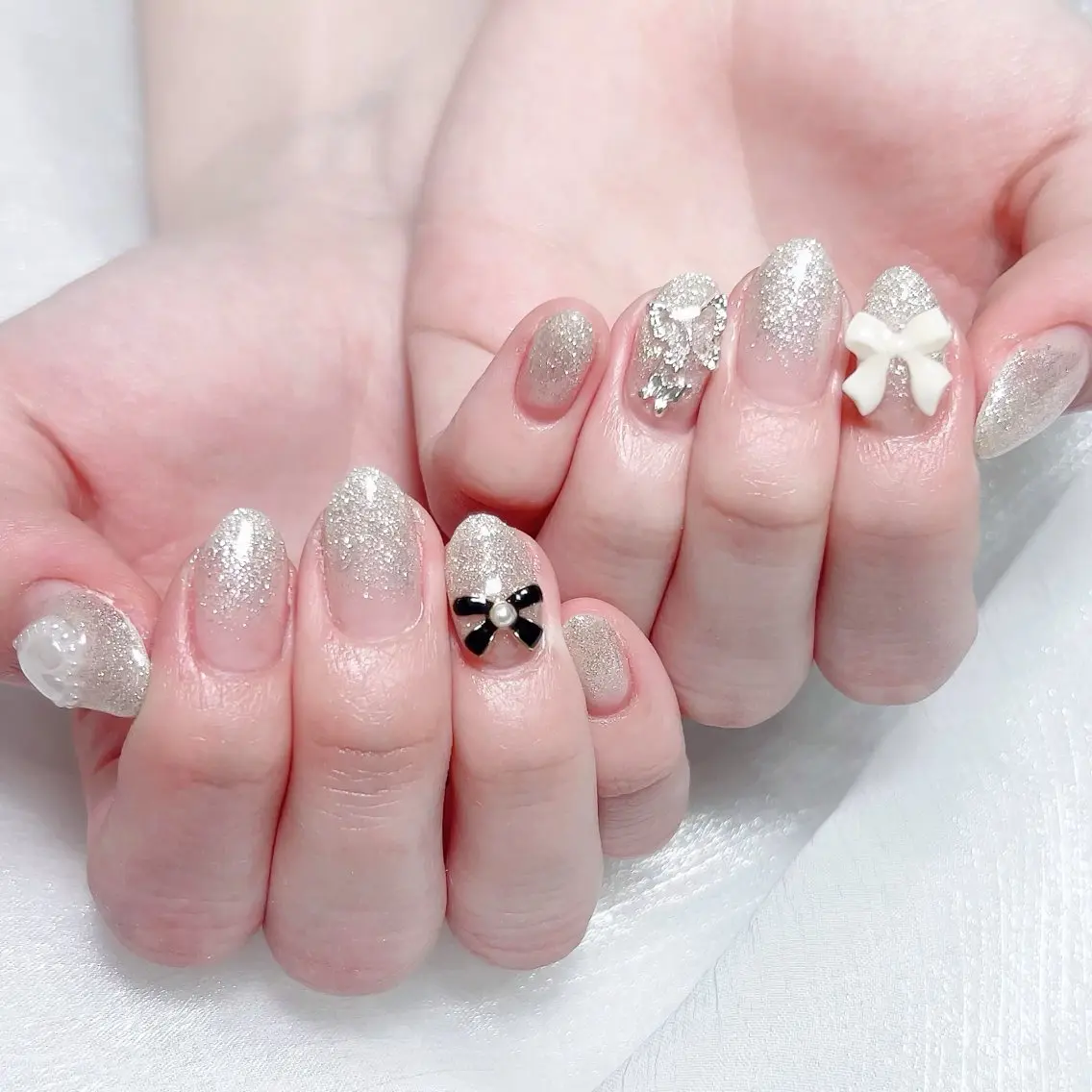 メンズ ネイル メンズ韓国風 アートネイル オーロラネイル ガーリー キラキラネイル ハンドネイル Nail salon 木にいるのネイルデザイン