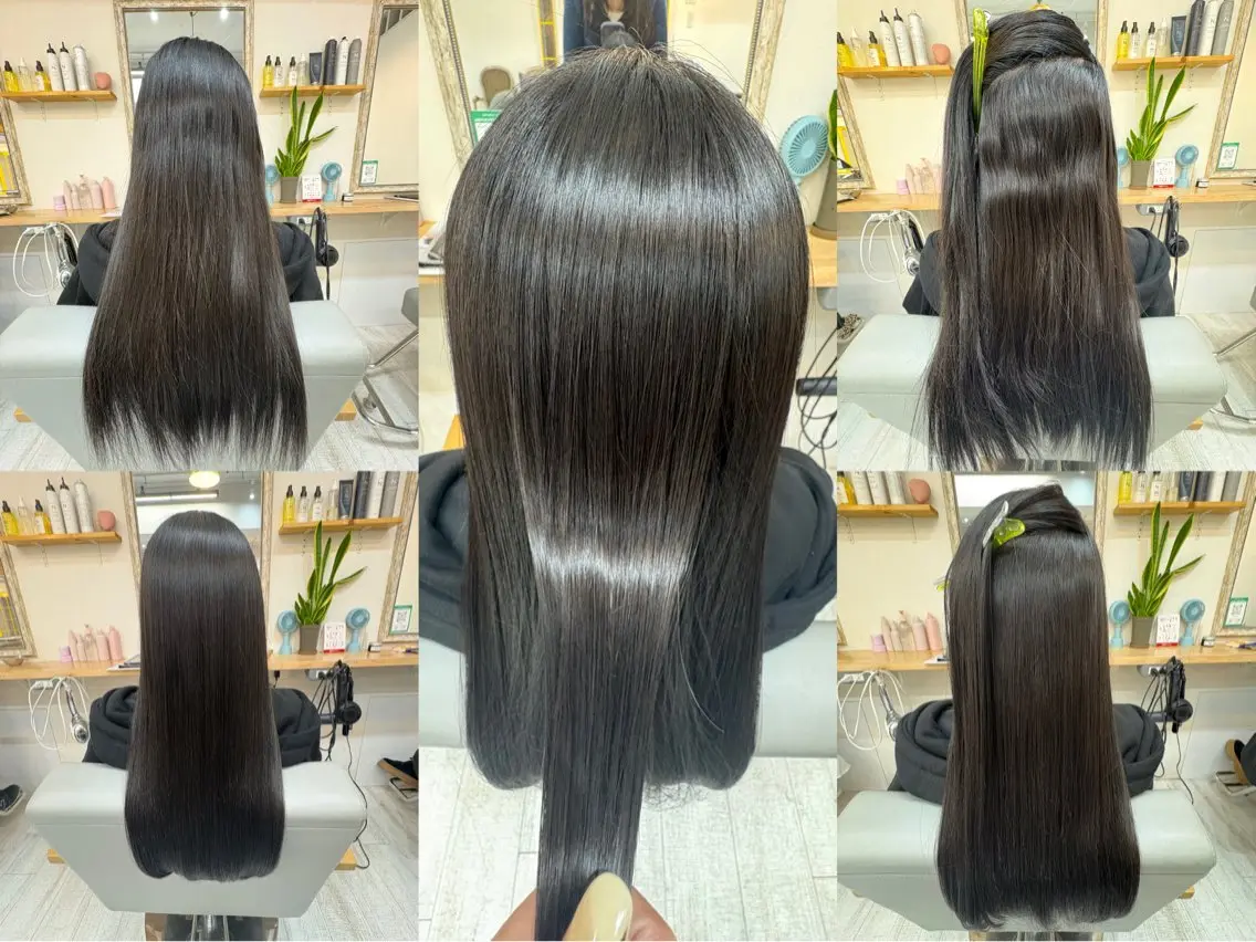 ロング カット ヘアカラー 縮毛矯正 トリートメント レイヤーカット・ 縮毛矯正 星野のヘアスタイル