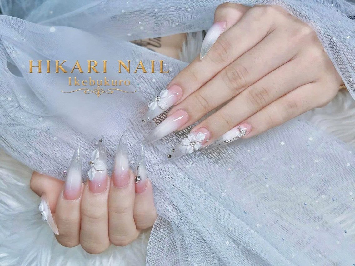 ネイル チークネイル 長さ出し フレンチネイル ガーリー ハロウィン ハンドネイル HikariNail Ikebukuroのネイルデザイン