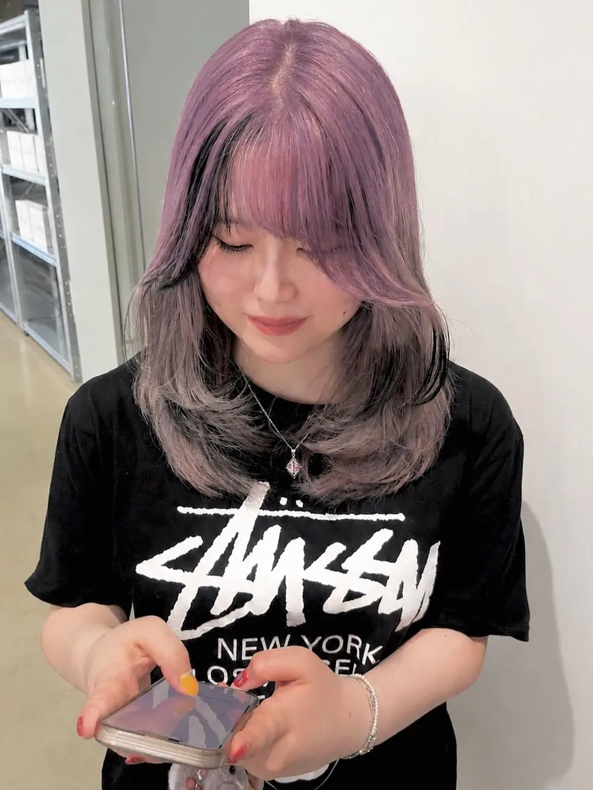 ミディアム カラー ヘアカラー nanase / レイヤーカットのヘアスタイル