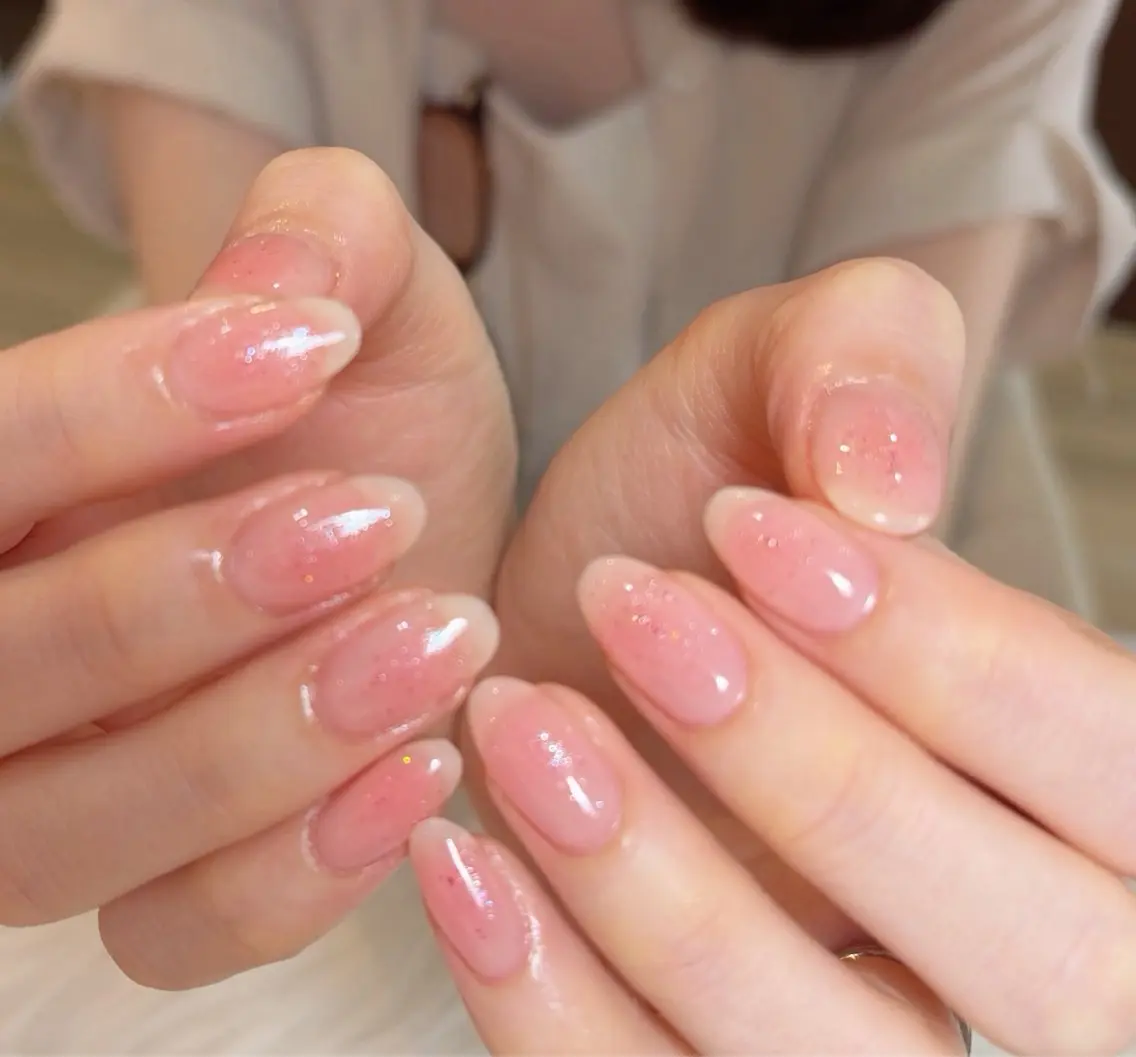 ネイル アートネイル オーロラネイル チークネイル ドット フレンチネイル ハンドネイル Floria nail salonのネイルデザイン