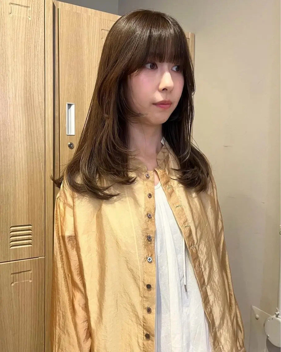 カラー ヘアカラー レイヤーカット🍏 オリーブ/ののかのヘアスタイル