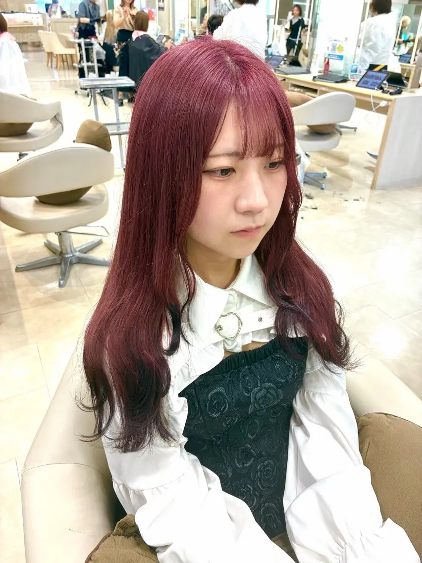 ロング カラー カット ヘアカラー トリートメント 暖色/ブリーチカラー 🎀 M i k uのヘアスタイル
