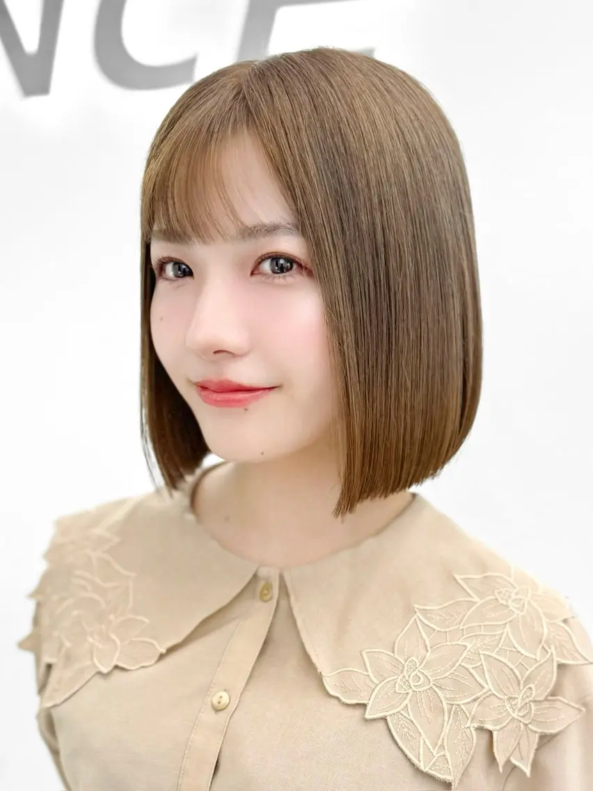 ショート カラー ヘアアレンジ カット トリートメント ヘアセット 縮毛矯正🤍 盛れるボブ/ひかりのヘアスタイル