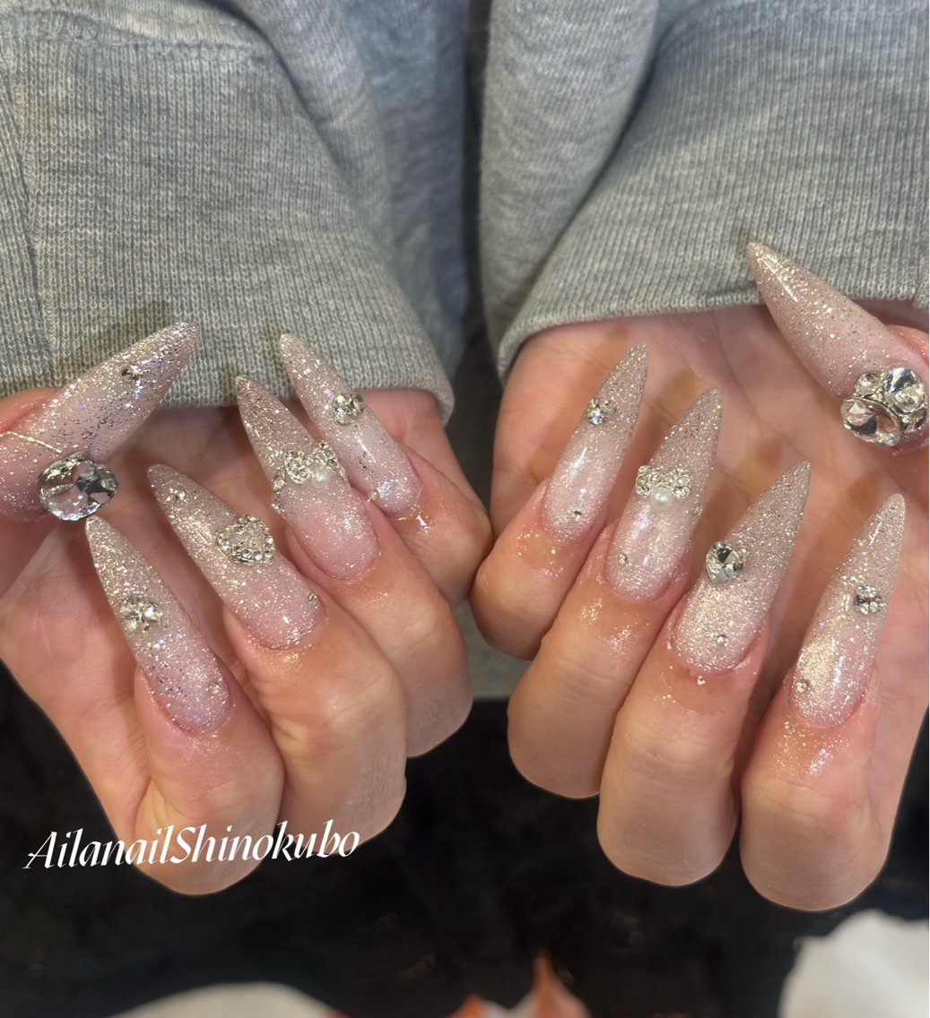 ロング 韓国風ヘア ロング Aila Nail Shinokuboのネイルデザイン
