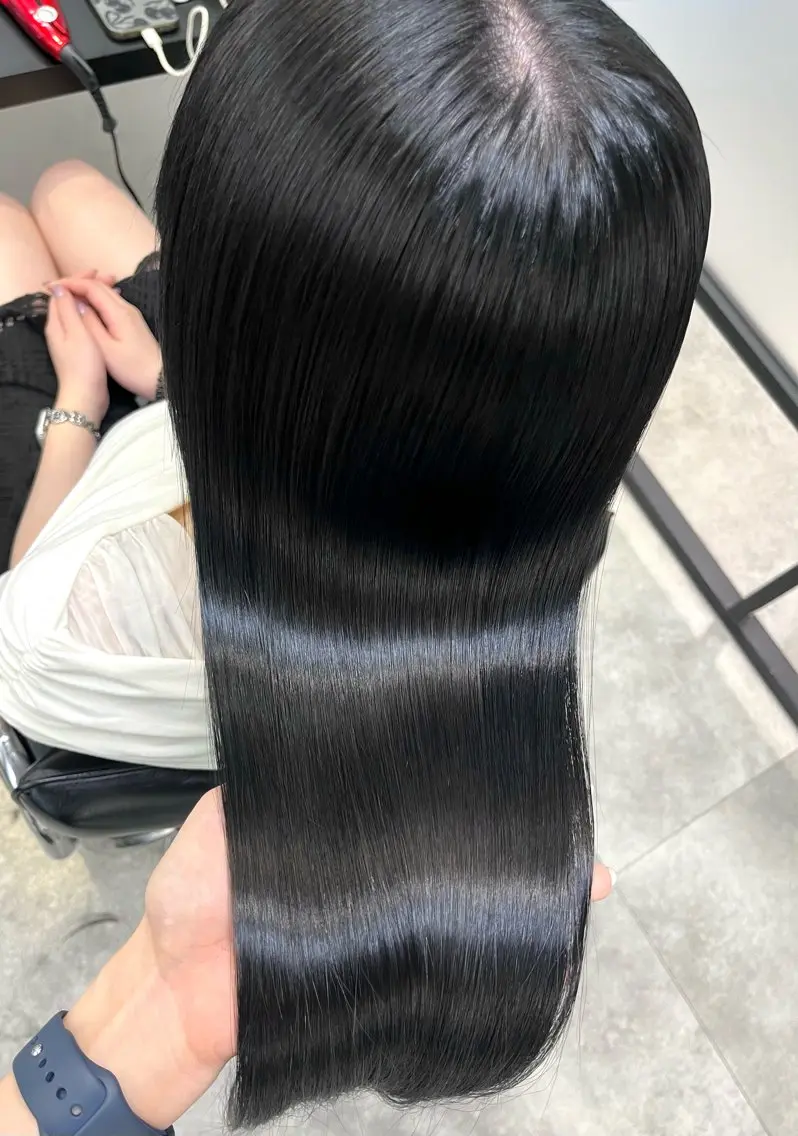 ロング カラー カット ヘアカラー 縮毛矯正 マンツーマン／韓国 ヘア‎Amiのヘアスタイル