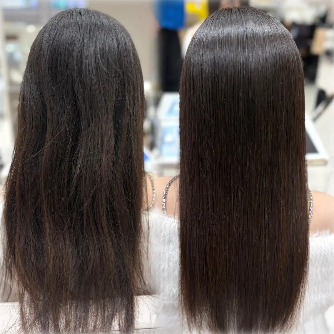 ロング パーマ 縮毛矯正 縮毛矯正 トリートメント 銀座/レイヤー/ 透明感カラー✨りくのヘアスタイル