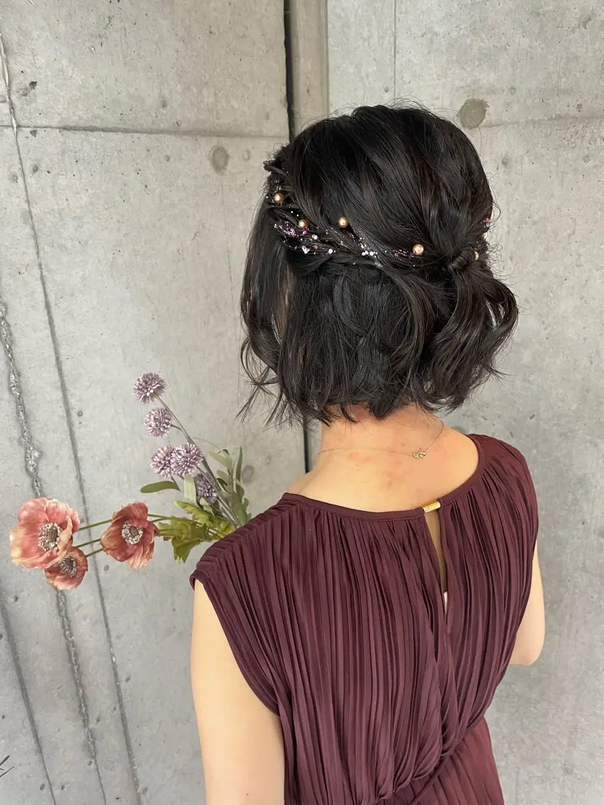 ヘアアレンジ ハーフアップ ヘアセット 美髪× ヘアセット✨Araiのヘアスタイル