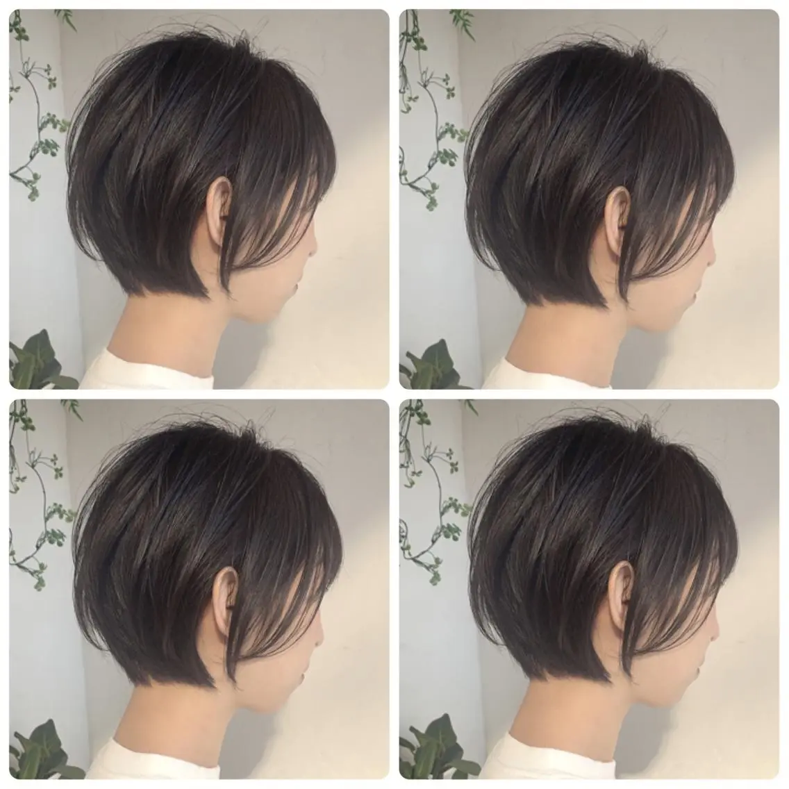 ショート カラー バレイヤージュ ベージュカラー グラデーションカラー ハイライトカラー オリーブカラー カット ヘアカラー トリートメント 京都大人女性ショート 徒歩1分/秋山のヘアスタイル