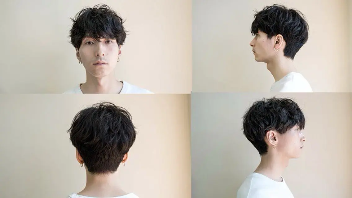 ショート パーマ メンズ メンズパーマ ニュアンスパーマ 切りっぱなしボブ/ カット/ゆうすけのヘアスタイル