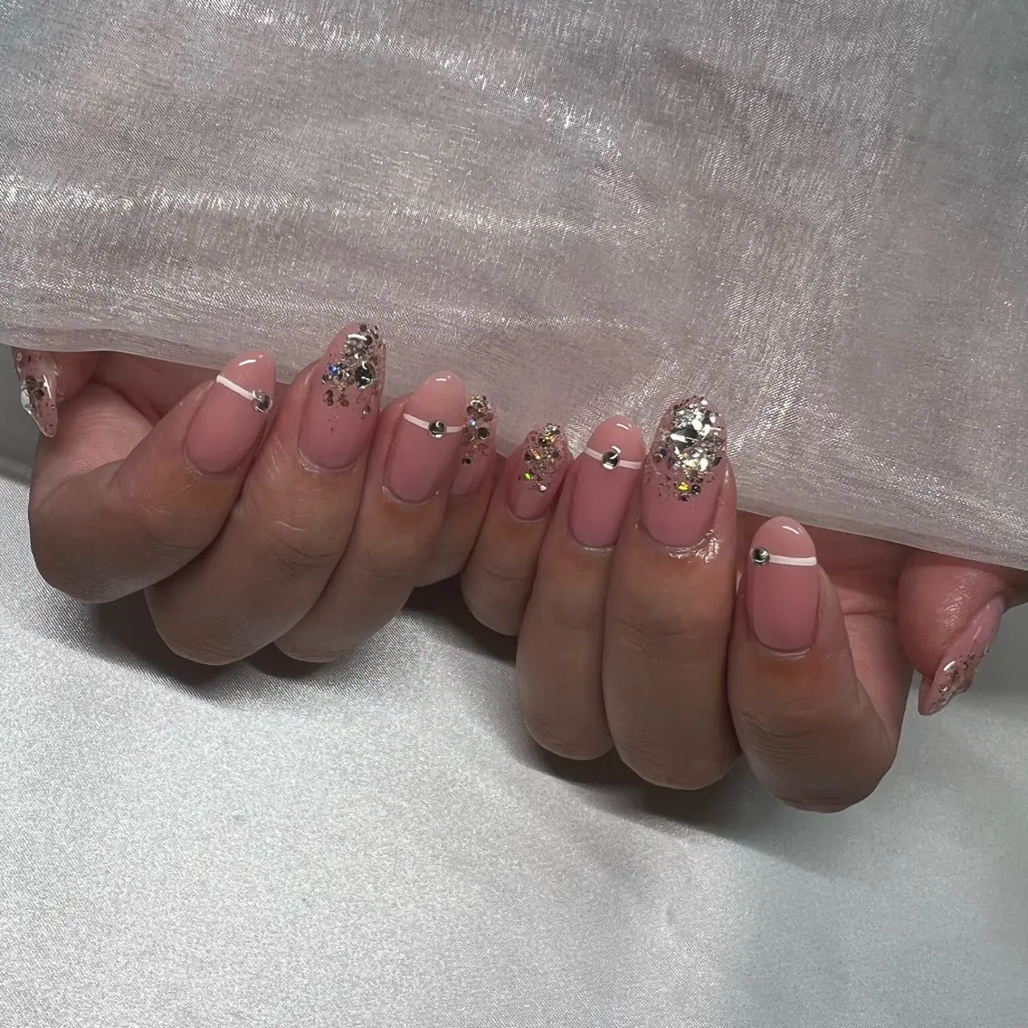 ネイル ジェルネイル 韓国ネイル ラメ(グリッター) マグネットネイル ミラーネイル ハンドネイル nail salon Rewardのネイルデザイン