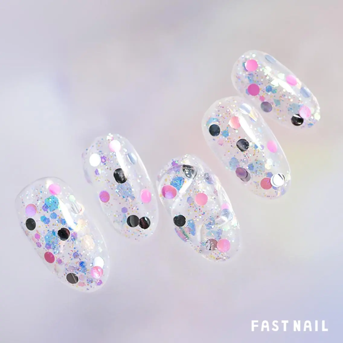 ネイル オーロラネイル クリアネイル キラキラネイル ラメ(グリッター) 夏ネイル FASTNAIL LOCO東大和店のネイルデザイン