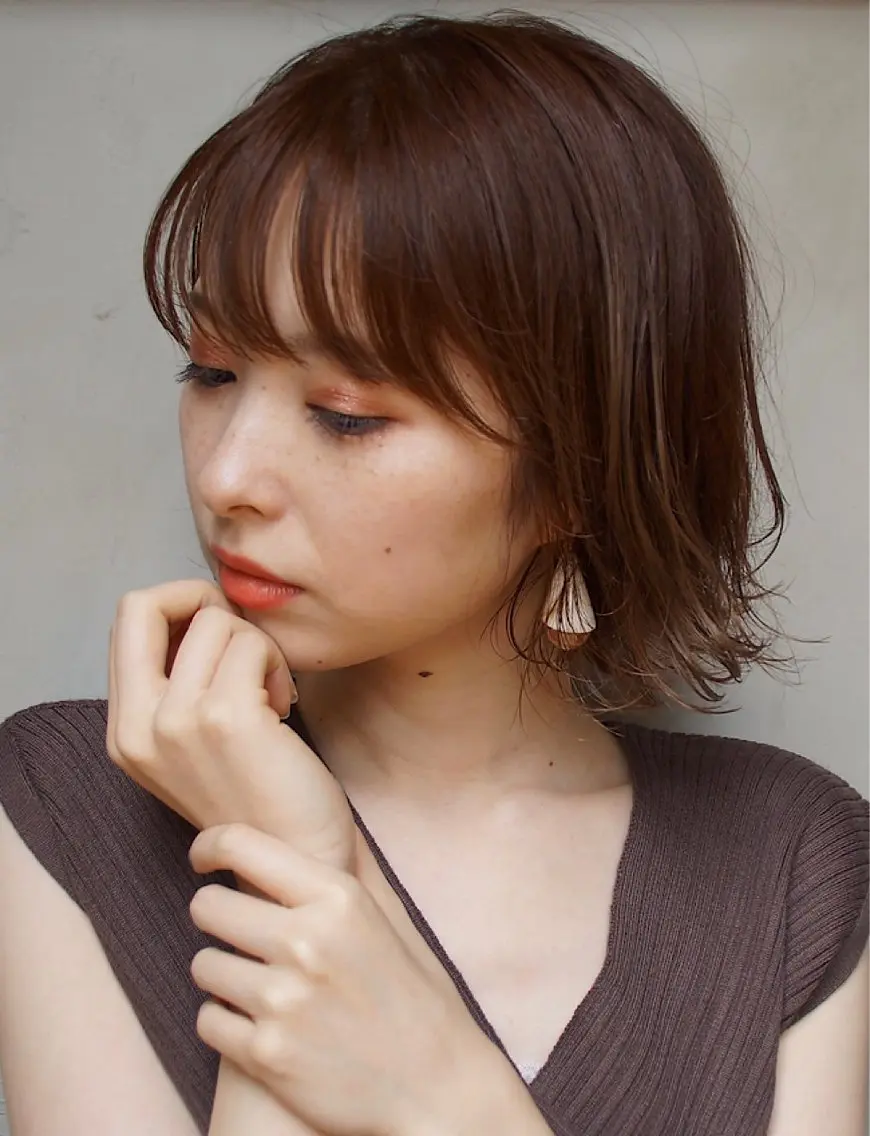 ショート カラー 透明感カラー ダブルカラー ハイライトカラー イルミナカラー インナーカラー カット ヘアカラー トリートメント misa🫧ナチュラ ル縮毛矯正/髪質改善のヘアスタイル