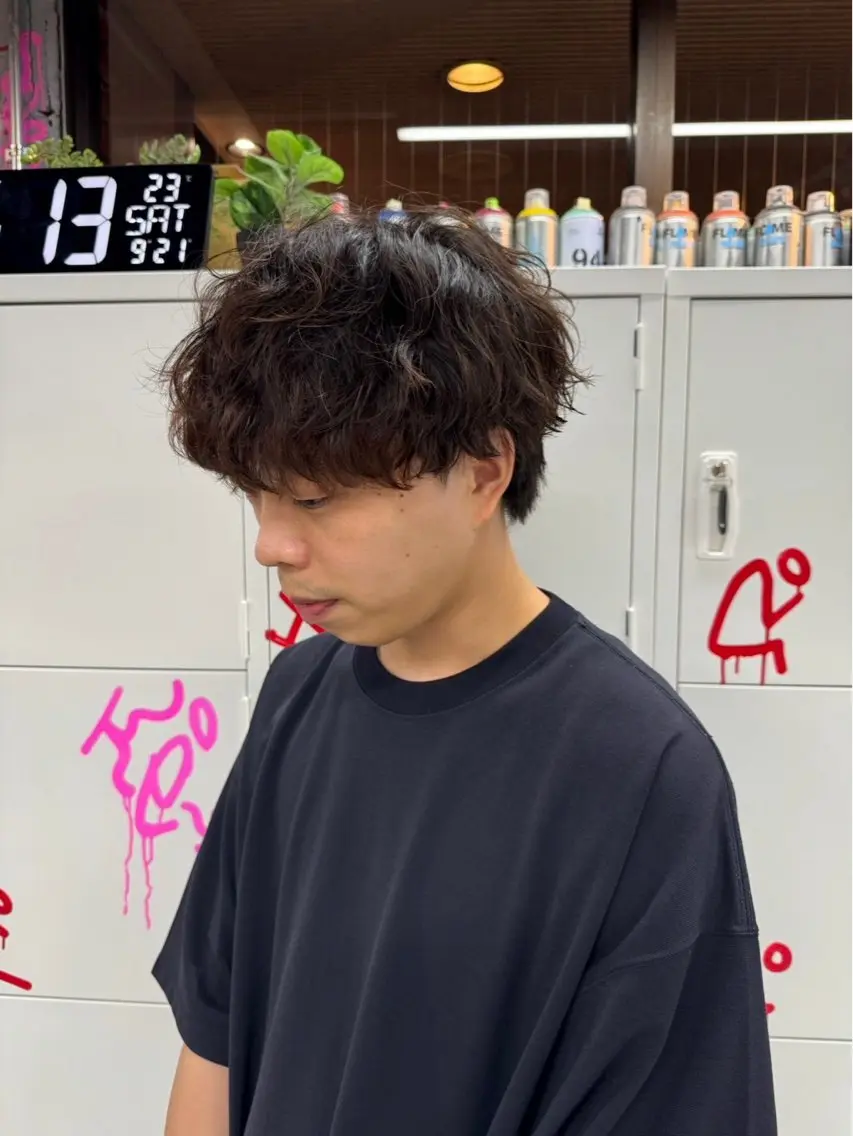 パーマ メンズ カット パーマ keany錦糸町 ハセベユウのヘアスタイル