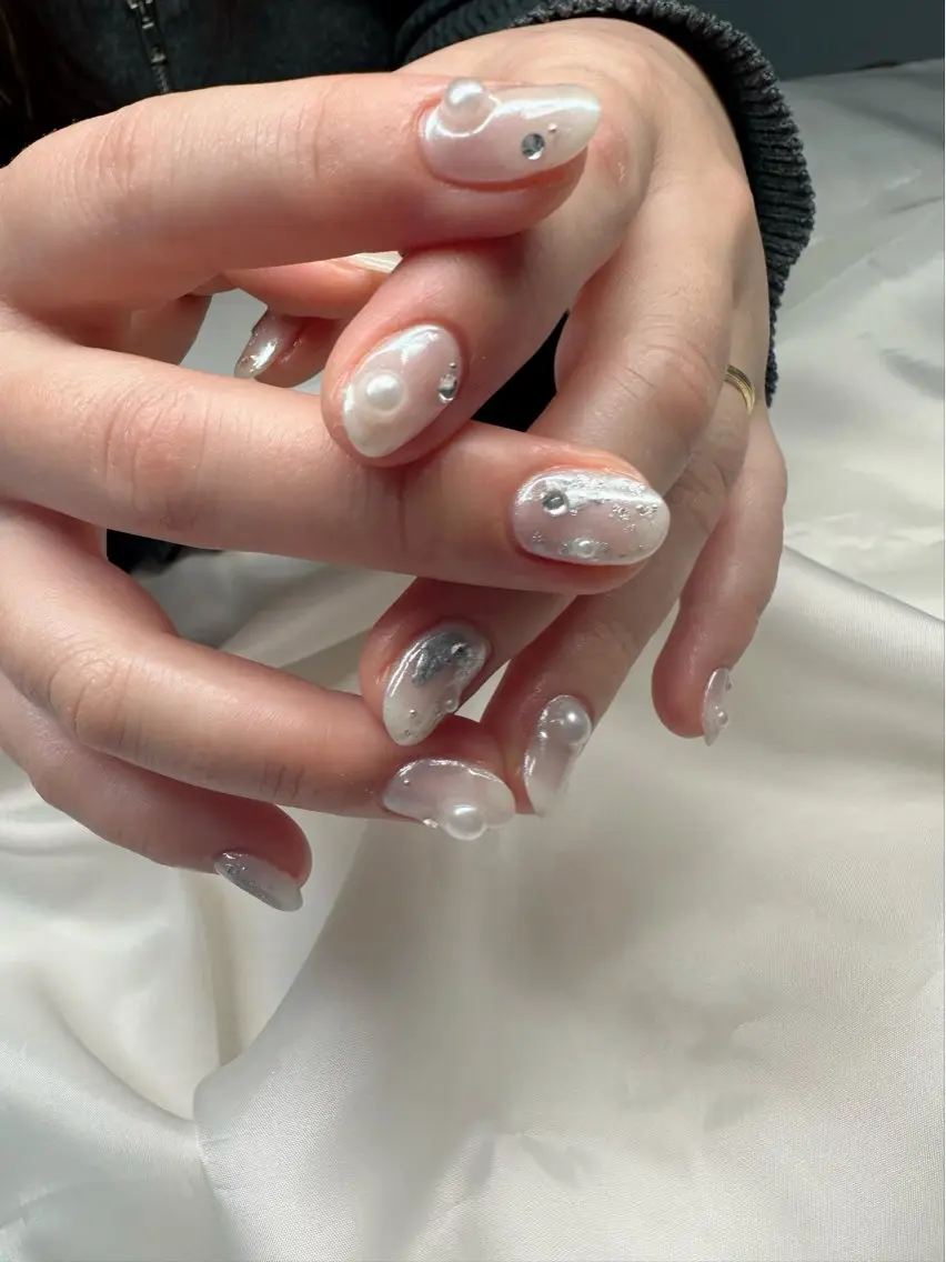ネイル アートネイル クリアネイル 氷ネイル・うるうるネイル 韓国ネイル ミラーネイル 🪞KAPE NAIL 🪞のネイルデザイン